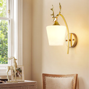 金色创意个性鹿角室内壁灯 鹿头欧式led床头灯客厅走廊背景墙壁灯