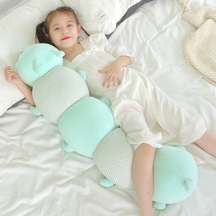 a类纯棉毛毛虫抱枕，长条玩具夹腿安抚玩偶睡觉儿童女孩陪伴布娃娃