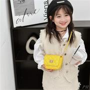 韩版女童包包时尚菱格绣线单肩斜挎包洋气公主链条配饰小香包