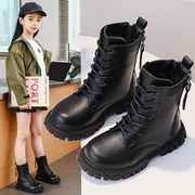 女童短靴冬季2023韩版英伦风儿童马丁靴加绒小女孩宝宝皮靴子