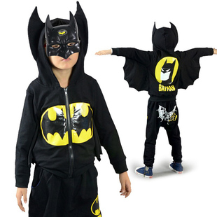 亏本万圣节儿童服装秋装蝙蝠侠男童装衣服奥特曼三件套装