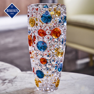 捷克bohemia波西米亚进口水晶玻璃花瓶时尚，现代欧式花器客厅落地