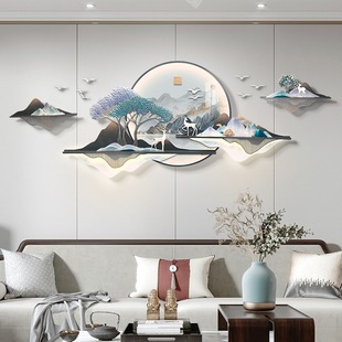 新中式客厅装饰画立体浮雕沙发背景墙轻奢高档大气办公室餐挂壁画