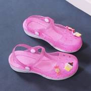 女童水晶果冻凉鞋夏季沙滩，洞洞鞋儿童，外穿夏款包头女孩凉拖鞋两用