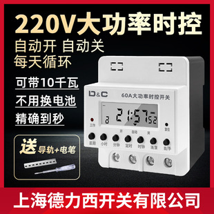 上海德力西开关定时器220v大功率，电动车抽水泵时控开关全自动循环