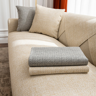棉麻沙发垫四季通用现代简约防滑坐垫子，亚麻高端沙发套罩盖布巾