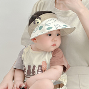 夏季薄款宝宝帽子大帽檐防晒遮阳婴儿空顶帽男女童防紫外线太阳帽