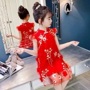 女童连衣裙2024夏装儿童，旗袍夏季裙子洋气，女孩中国风公主汉服