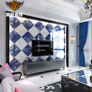欧式微晶石电视背景墙砖800x800蓝色，瓷砖室内墙砖地板砖家装主材