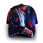 帽子2024男女歌手时尚迈克尔杰克逊插画图案印花鸭舌帽棒球帽