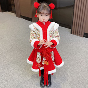 女士唐装棉袄宝宝套装冬季中国风新年衣女婴儿童1-2-3周岁百日礼