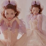 影楼2021年韩式秋季外景旅拍小清新森系短裙婚纱主题服装摄影礼服