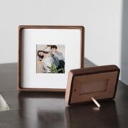 圆角实木相框摆台情侣黑胡桃结婚登记证件洗照片婚纱照打印6寸8寸
