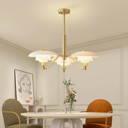 北欧餐厅全铜吊灯，2023年简约现代意式设计师卧室，房间客厅灯具