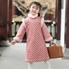 儿童旗袍冬季女童古风汉服中国风长袖加厚改良拼接连衣裙女孩
