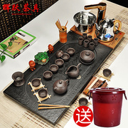 辉跃茶具 紫砂功夫茶具套装整套乌金石茶盘茶台泡茶海家用全自动