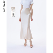 莱茵福莱尔二醋酸中长款鱼尾，半身裙2024夏季包臀裙气质高级感