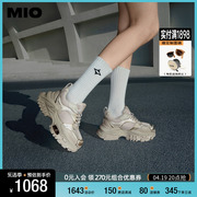 MIO米奥2024年春季高跟厚底老爹鞋舒适时髦通勤运动休闲鞋女鞋