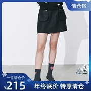 xg雪歌同款2023春装黑色，短裙中腰半身裙裙子口袋xi103008a490