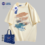 NASA联名夏季情侣百搭潮牌印花纯棉户外短袖T恤04