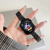 适用苹果手表星光色表带applewatchS8小蛮腰金属三株不锈钢表带iwatch7/6/5/4/3/2/1/SE代细款女表带41/45mm