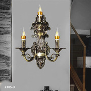 单双头蜡烛壁灯卧室艺术灯客厅灯具仿古创意锌合金欧式酒店
