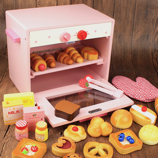 木制面包烤箱厨房玩具，仿真过家家男女孩儿童，3-4-5-6岁宝宝幼儿园