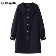 拉夏贝尔/La Chapelle英伦风中长款风衣外套女春秋小个子大衣上衣