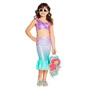 DISNEY美国购回Ariel美人鱼公主儿童分体游泳衣三件套