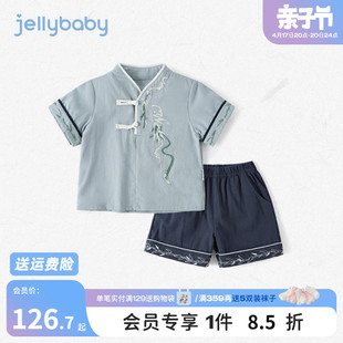 汉服男童夏装儿童，中国风礼服纯棉衣服小男孩，套装童装宝宝唐装夏季