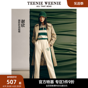 teenieweenie小熊奥莱风衣女英伦风，外套卡其色气质，简约上衣春装女