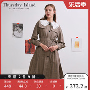 thursdayisland星期四岛屿秋森女娃娃领棉收腰外套t206mct132w