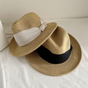时尚礼帽复古英伦风女士显脸小高级感爵士帽草帽出游度假拍照洋气