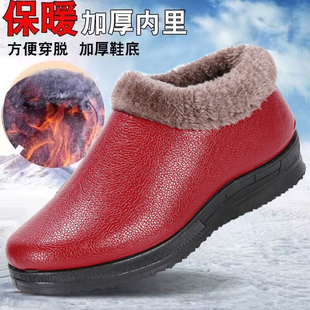 冬季老北京布鞋女棉鞋，防滑加厚加绒妈妈鞋，保暖鞋平底雪地靴短靴子