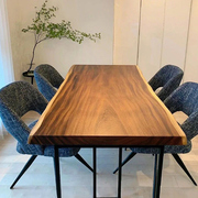 胡桃木实木大板茶桌南美原木桌，办公桌简约新中式长，板桌不规则整板