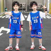 儿童篮球服套装男童篮球衣夏季24号科比短袖湖人23号男孩运动训练