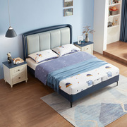 林氏木业儿童床男孩单人床男童现代简约1米5小户型卧室家具软包床