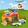 木质直升机飞机兼容木制火车，轨道玩具场景配件，小米火车轨道玩具