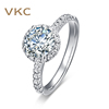 vkc钻石戒指时尚豪华钻戒，白18k金培育(金培育)钻石1克拉婚戒
