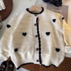 韩版女童毛衣开衫2023春季爱心，针织长袖外套，洋气儿童宝宝上衣