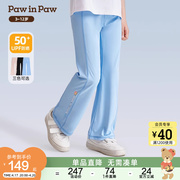 防晒pawinpaw小熊童装，24年夏女童(夏女童)轻薄喇叭裤，舒适透气长裤