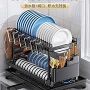 免安装碗碟收纳架厨房置物架子多层碗筷沥水篮碗盘架不锈钢多功能