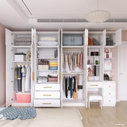 衣柜现代简约家用卧室带梳妆台柜子家具转角一体多功能组合柜