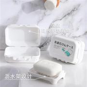 日本双层肥皂盒沥水带盖创意，轻奢香皂盒旅行便携学生，宿舍家用大号
