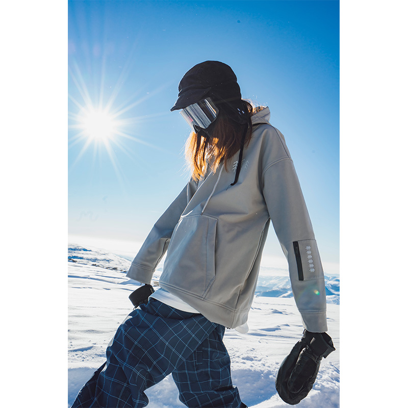 单板滑雪服女冬季卫衣，连帽男加厚防寒保暖专业防水双板上衣潮
