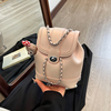 流行粉色链条双肩包包女式2024潮韩国背包可爱手提水桶，包书包(包书包)