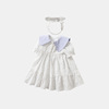 女童夏季连衣裙2023儿童短袖，裙子田园风纯棉，女宝宝公主裙白色