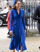 凯特王妃同款蓝色毛呢外套西装2023秋欧美女名媛修身显瘦长袖大衣
