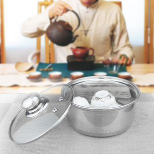 304不锈钢消毒锅 茶杯 奶瓶 茶具 盖碗洗锅盆 电磁炉用 茶具零配