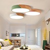 北欧木艺马卡龙(马卡龙，)圆形led卧室吸顶灯，温馨简约现代个性客厅实木灯具